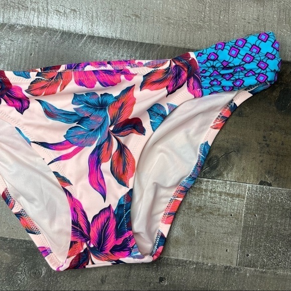 NWOT Shade & Shore Multicolored Palm Leaf Bikini Bottom XS - Picture 4 of 9